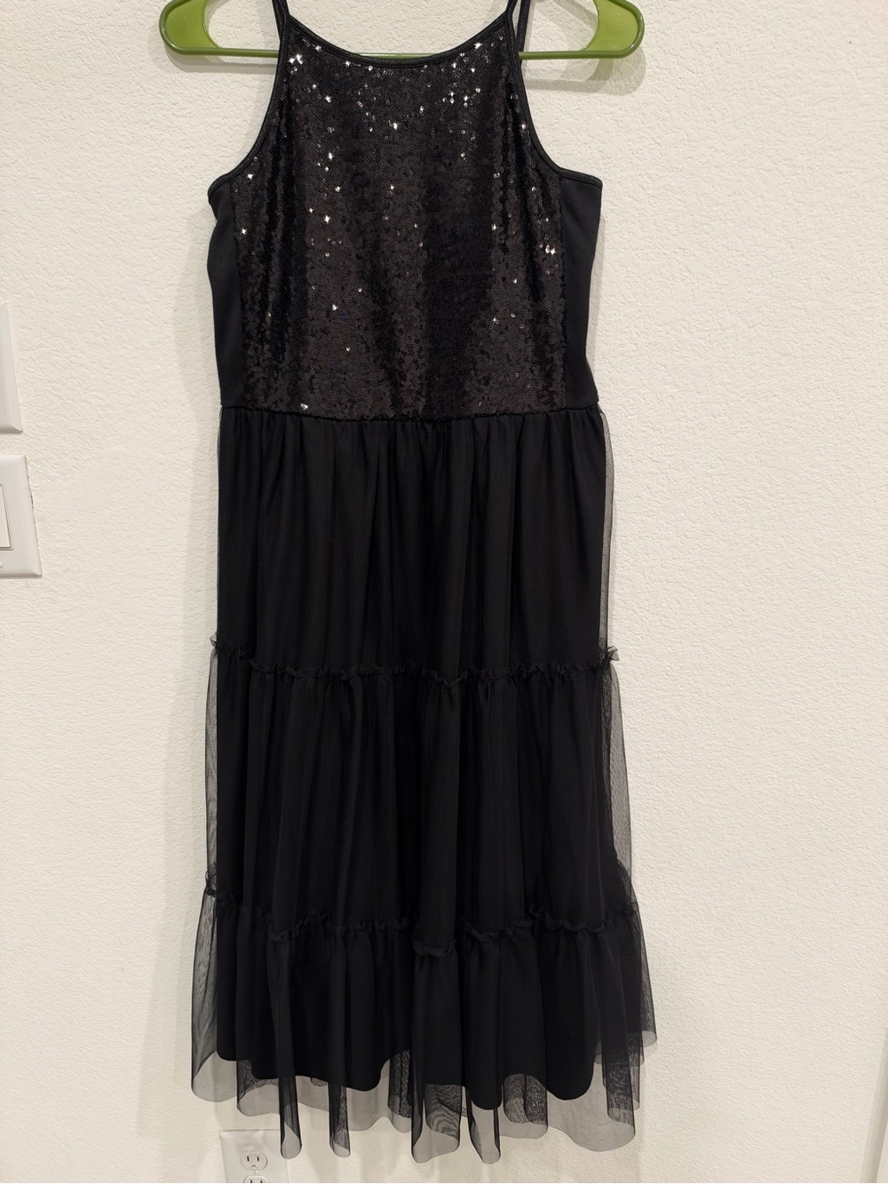 Cat & Jack Black Sequin Tiered Tulle Dress